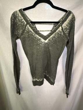 Chaser Burnout Ladder Back Long Sleeve Top Size S